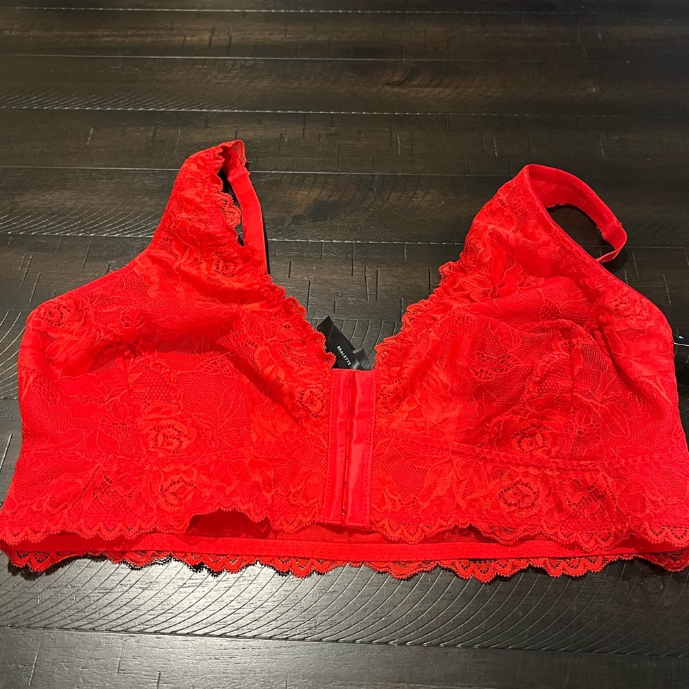 Lace Bralette in Vibrant Red Torrid Women’s bra plus size 1